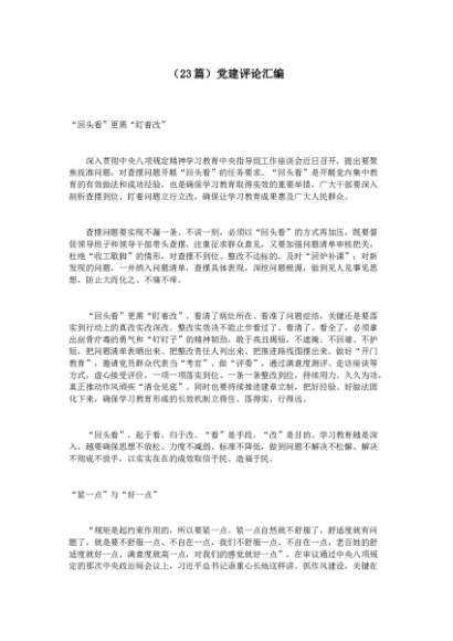 （23篇）党建评论汇编